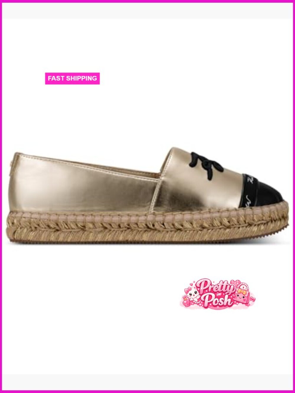 Slip on Espadrille Flat with Designer Logo - Casual Canvas - Picture 5 of 5